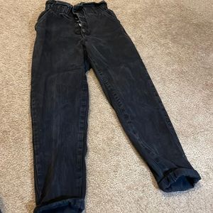 really cute washed jean joggers